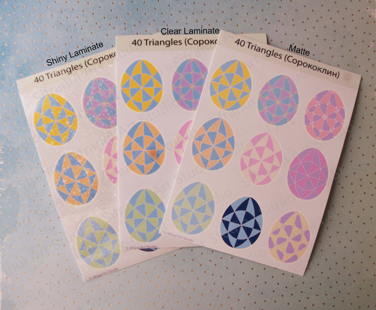 40 Triangles Pysanky Sticker Sheets
