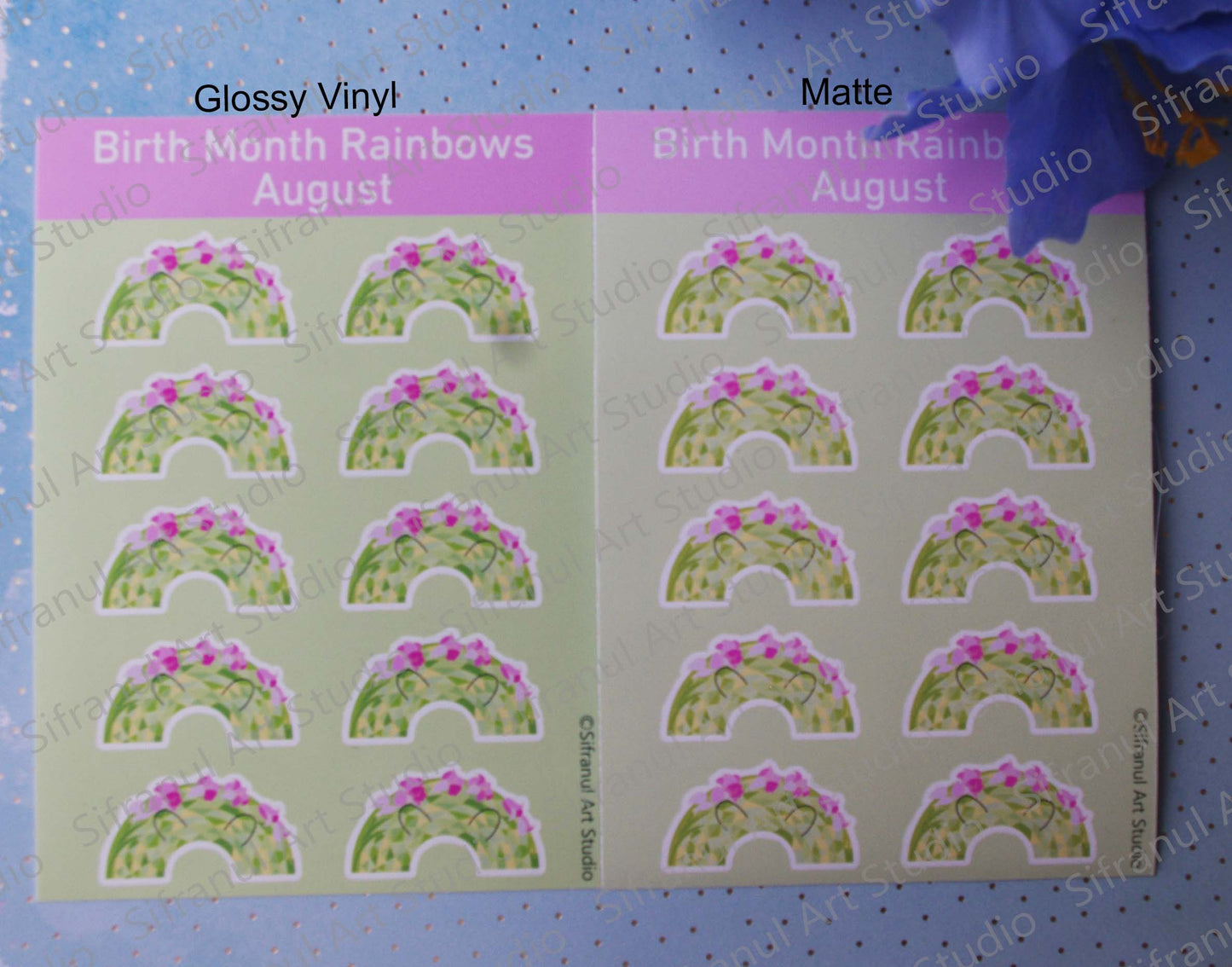 August Birthday Rainbow Stickers