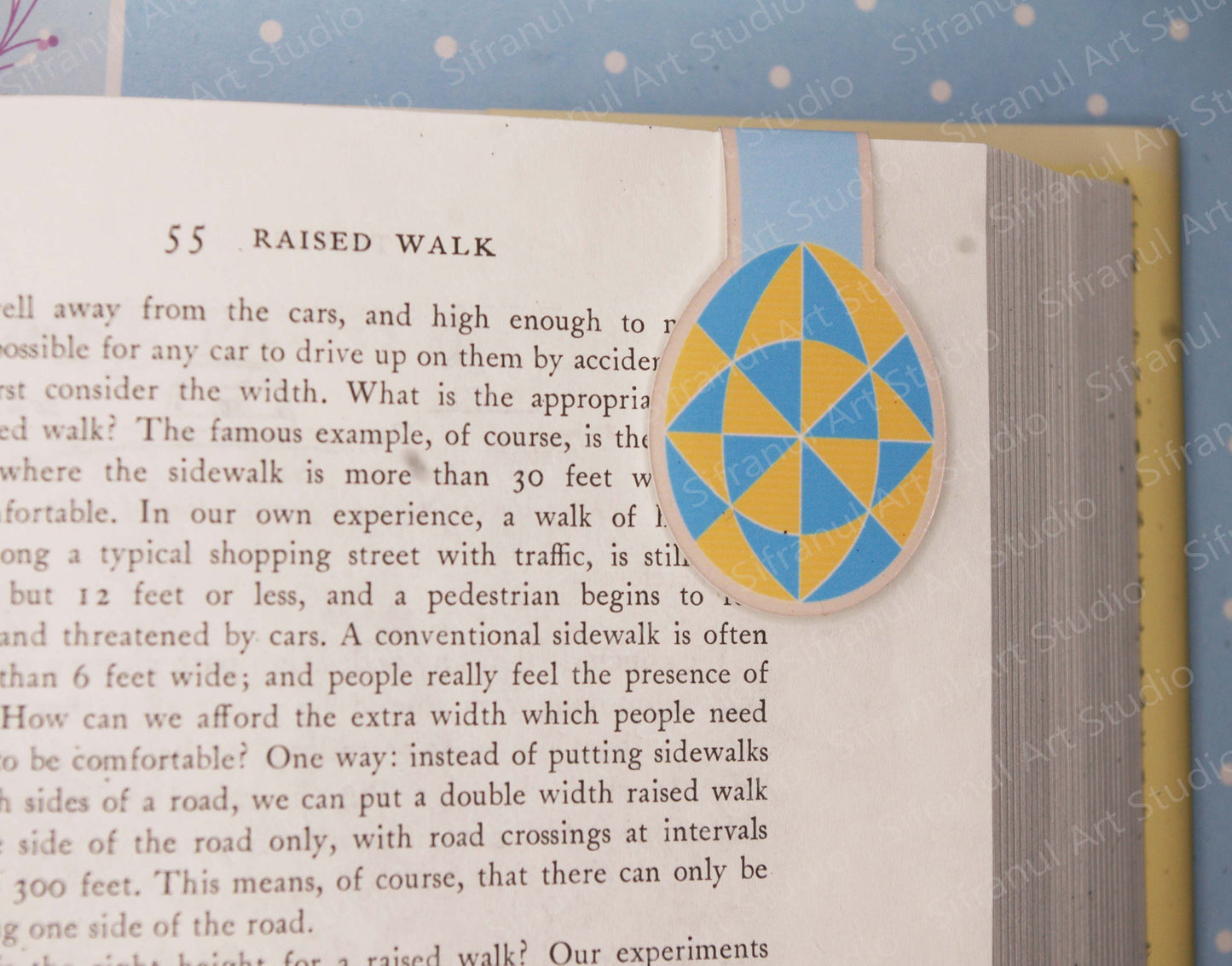 Blue & Yellow 40 Triangle Magnetic Bookmark