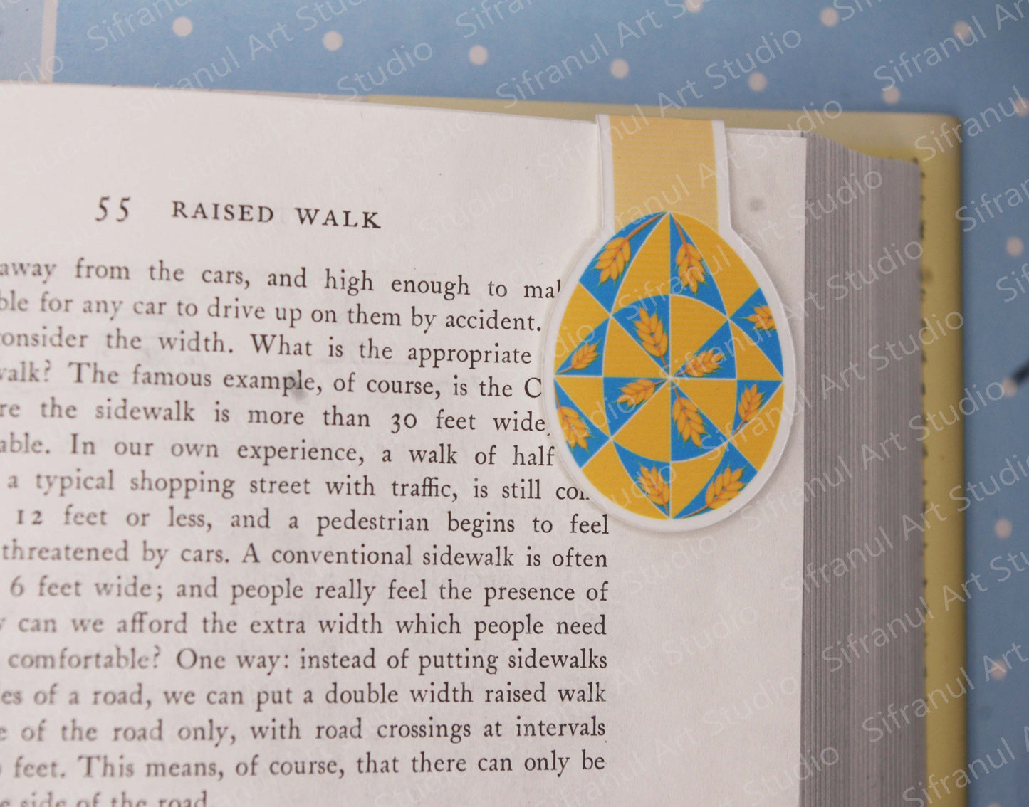 Blue & Yellow Wheat 40 Triangle Magnetic Bookmark