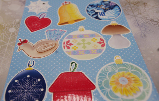 Christmas Ornaments Sticker Sheet