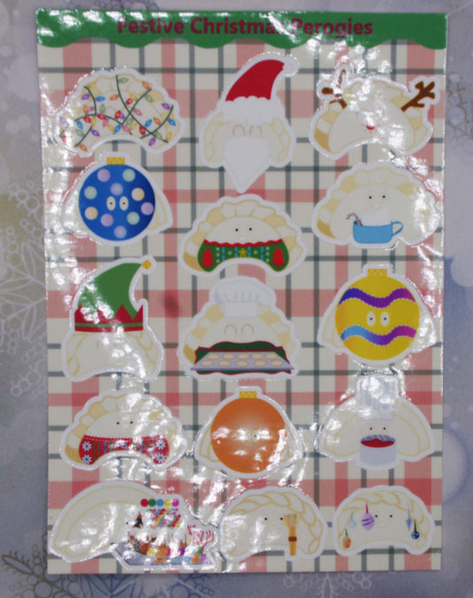 Festive Christmas Perogies Sticker Sheet