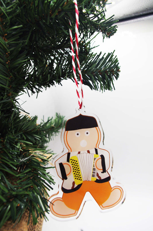 Ukrainian Gingerbread Caroler Acrylic Christmas Ornament