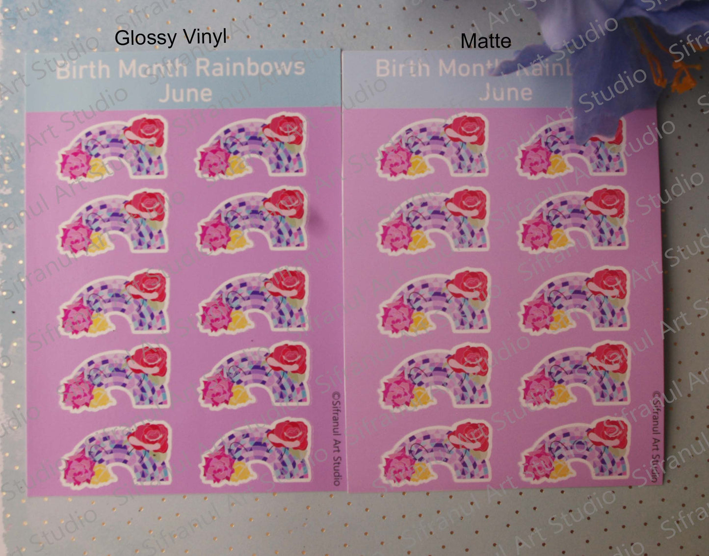 June Birthday Rainbow Stickers