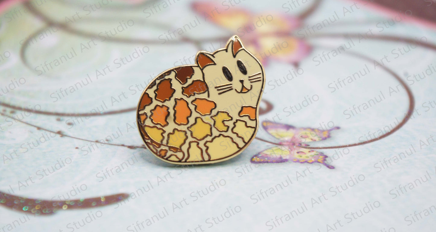 Tiger Bread Kitten Bun Enamel Pin