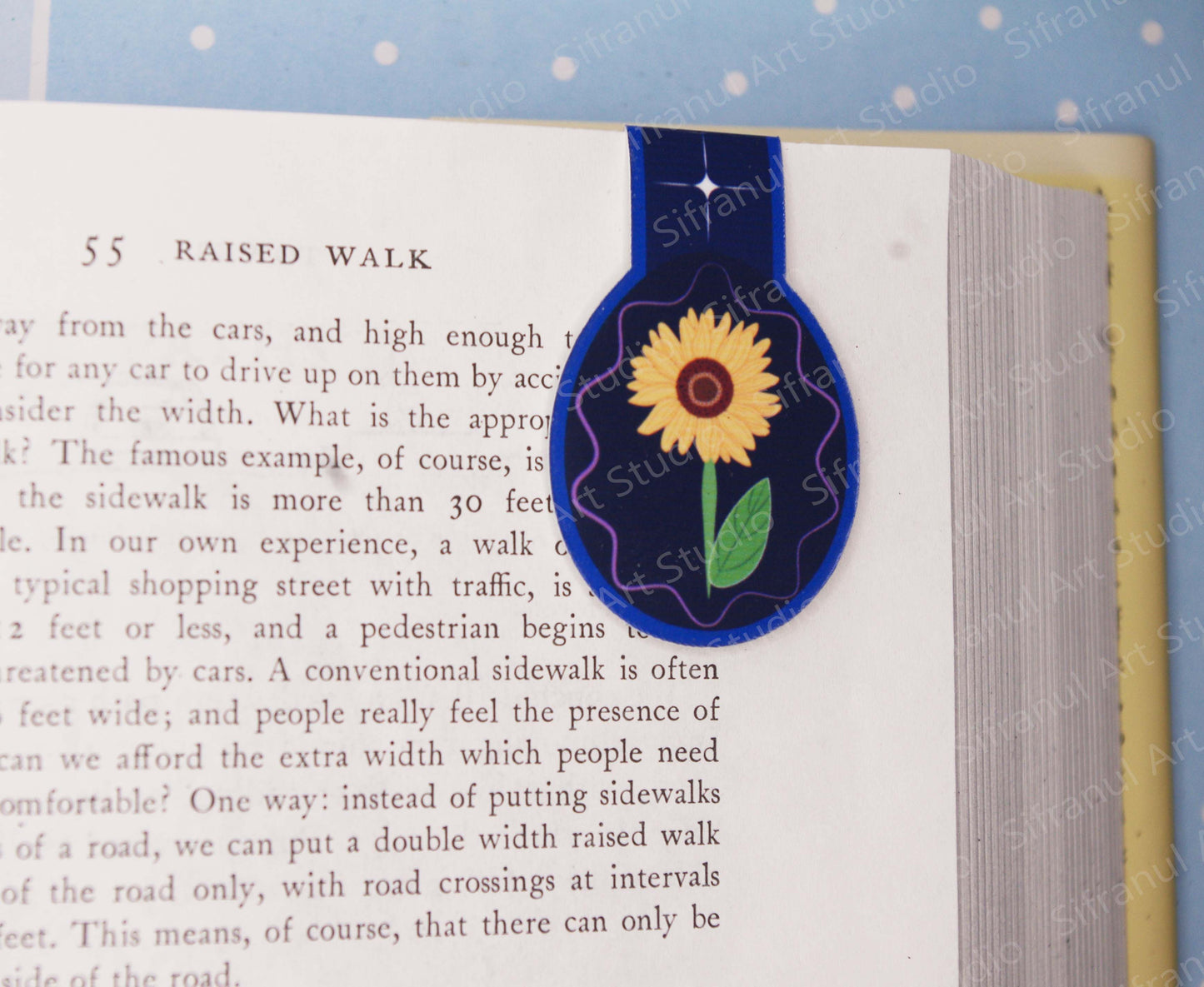 Midnight Florals- Sunflower Magnetic Bookmark