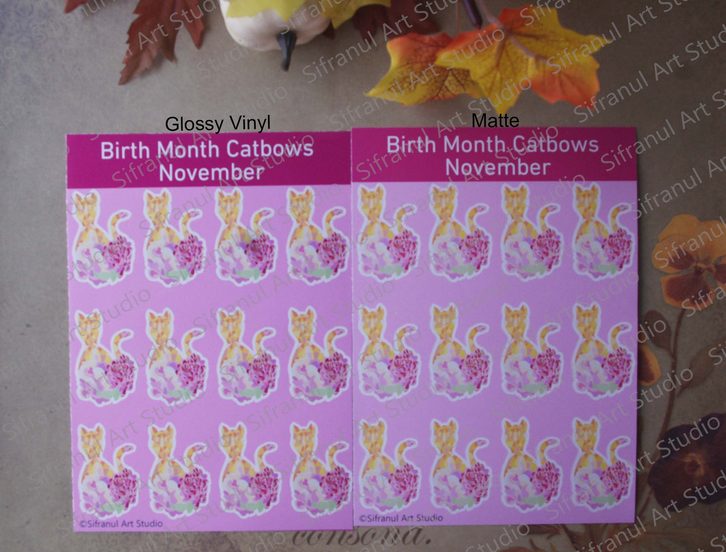 November Birthday Cat Stickers