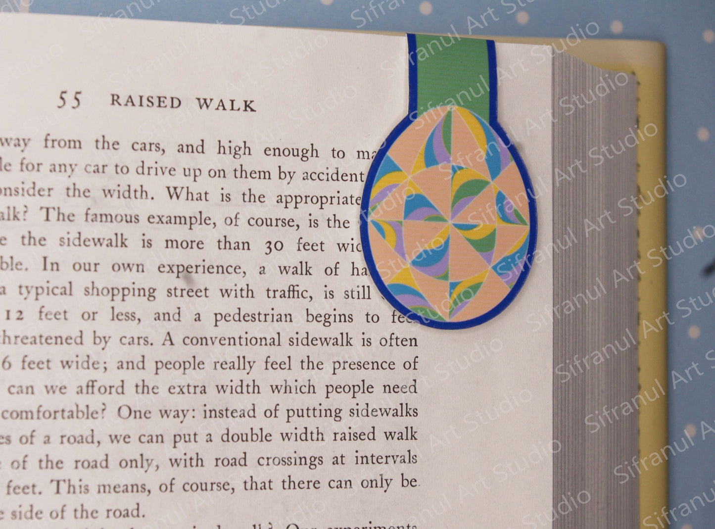Pastel Curves 40 Triangles Magnetic Bookmark