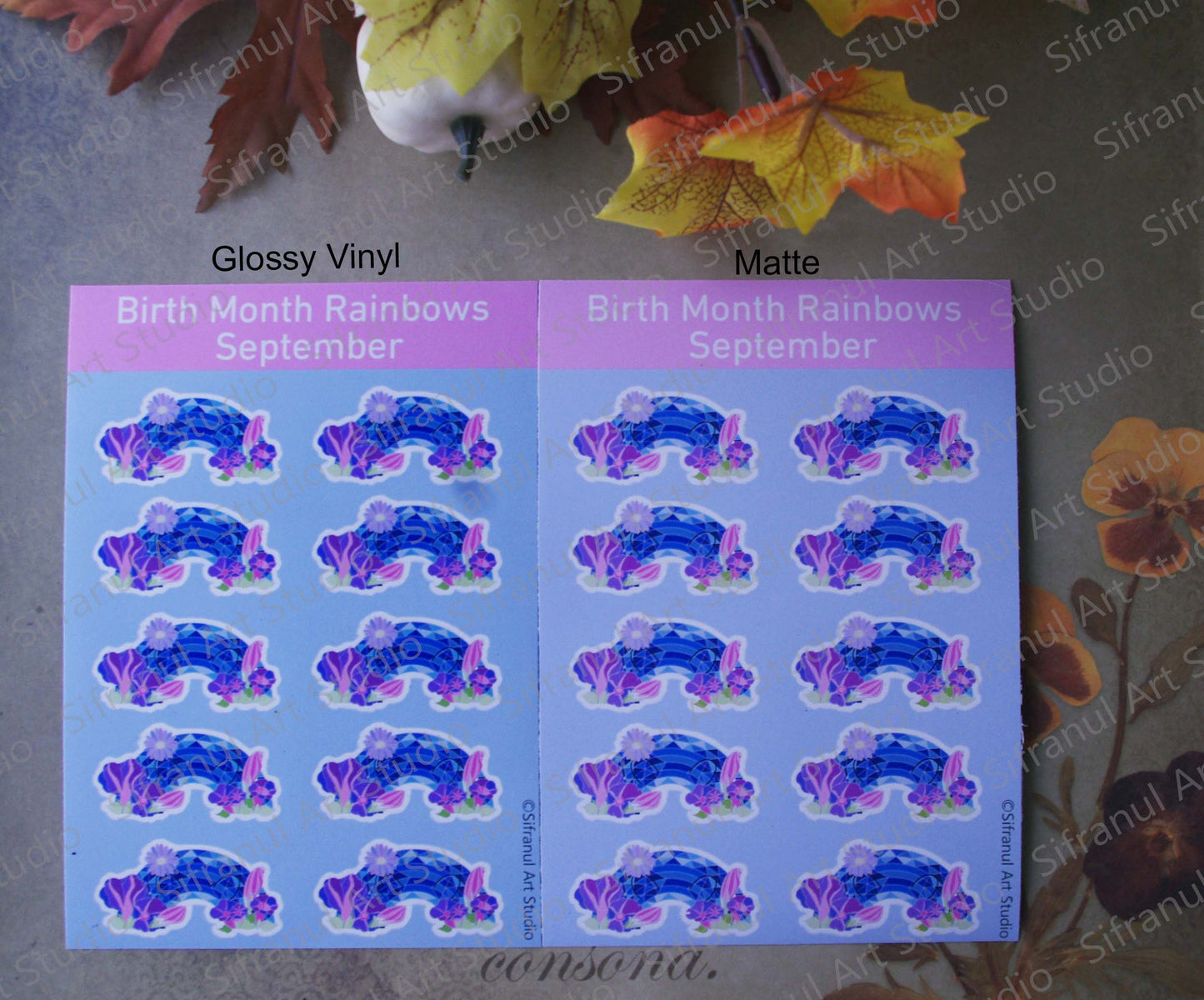 September Birthday Rainbow Stickers