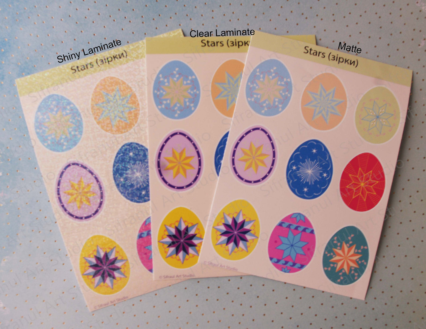 Star Pysanky Sticker Sheets