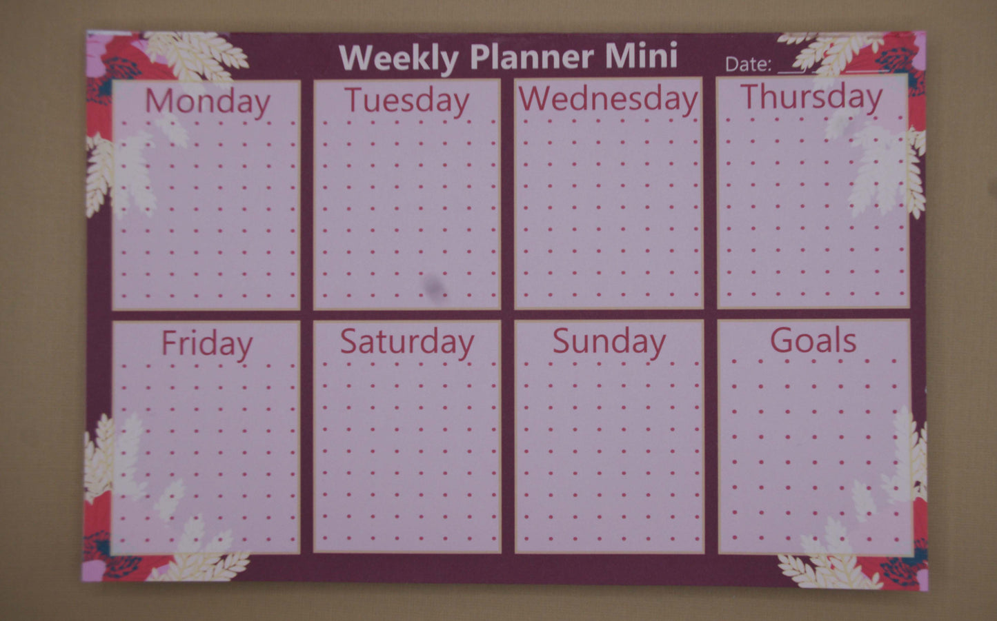 Poppy and Wheat Handmade Weekly Planner Mini