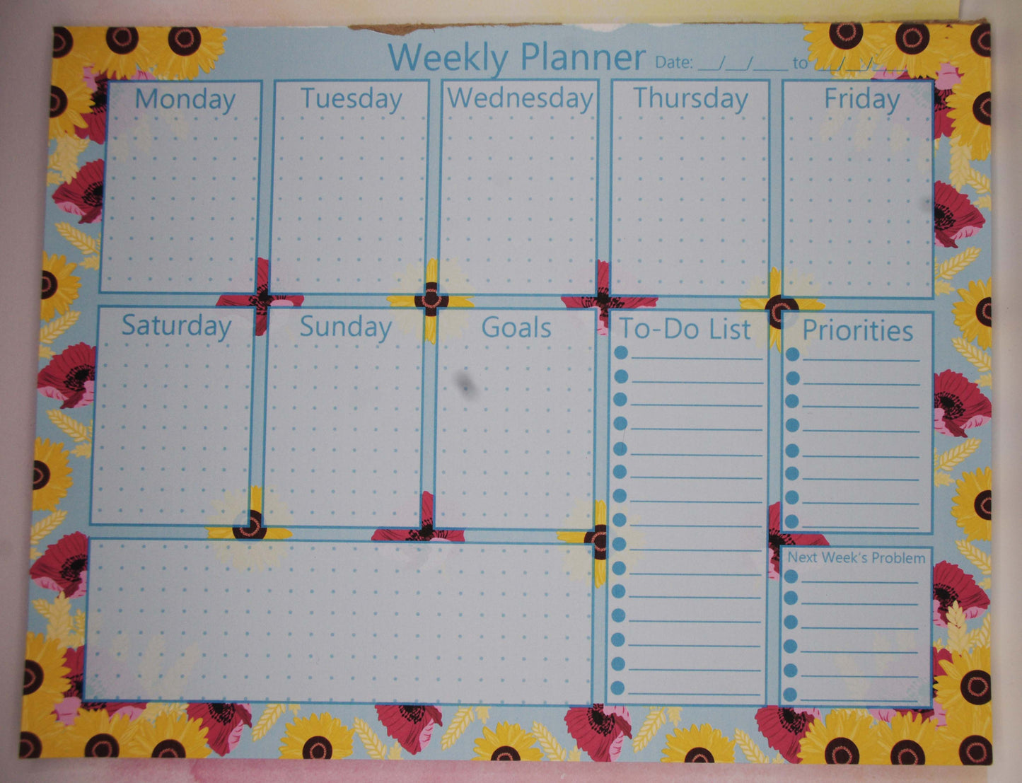 Bright Harvest Handmade Weekly Planner