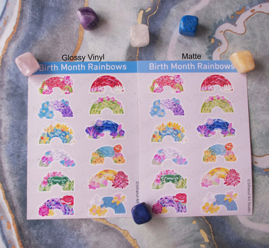 All Months Birthday Rainbow Stickers