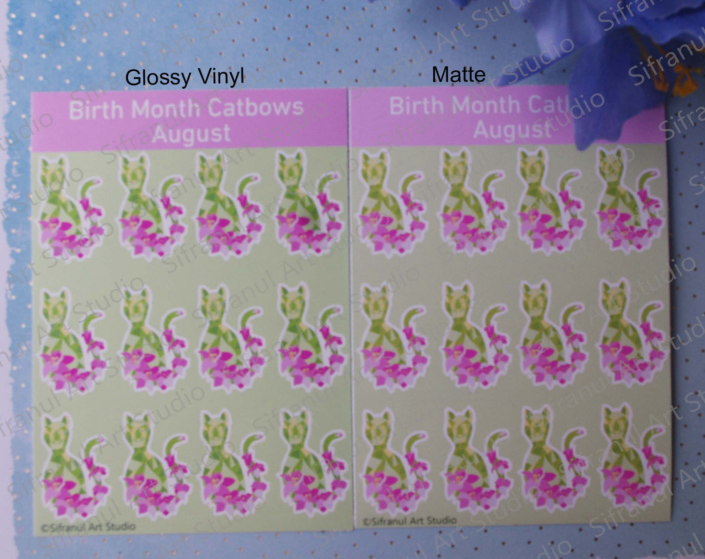 August Birthday Cat Stickers