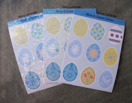 Blue & Green Series Pysanky Sticker Sheets