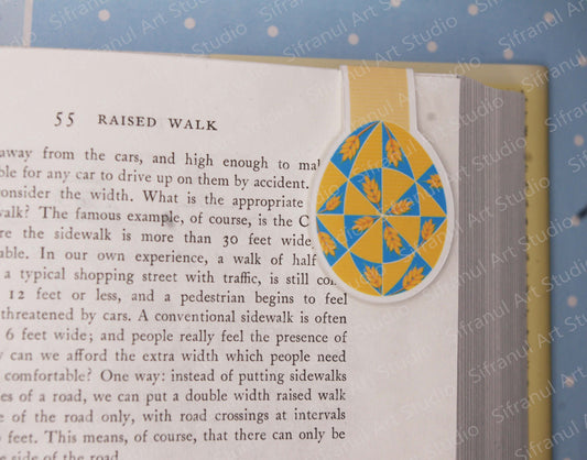 Blue & Yellow Wheat 40 Triangle Magnetic Bookmark