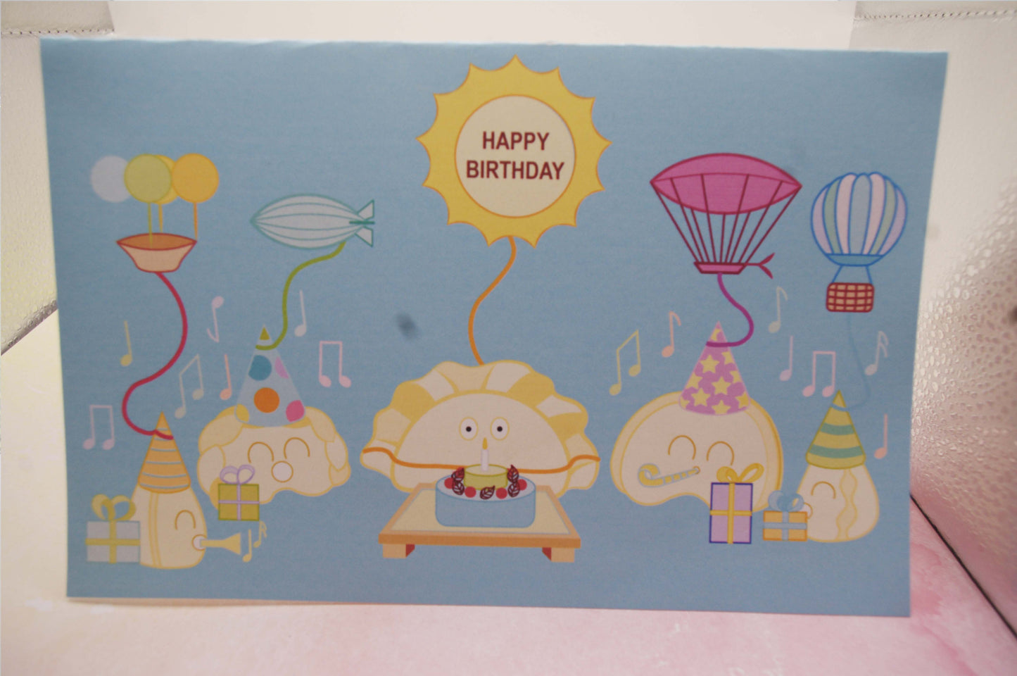 Perogi Birthday Card- Pink and Blue