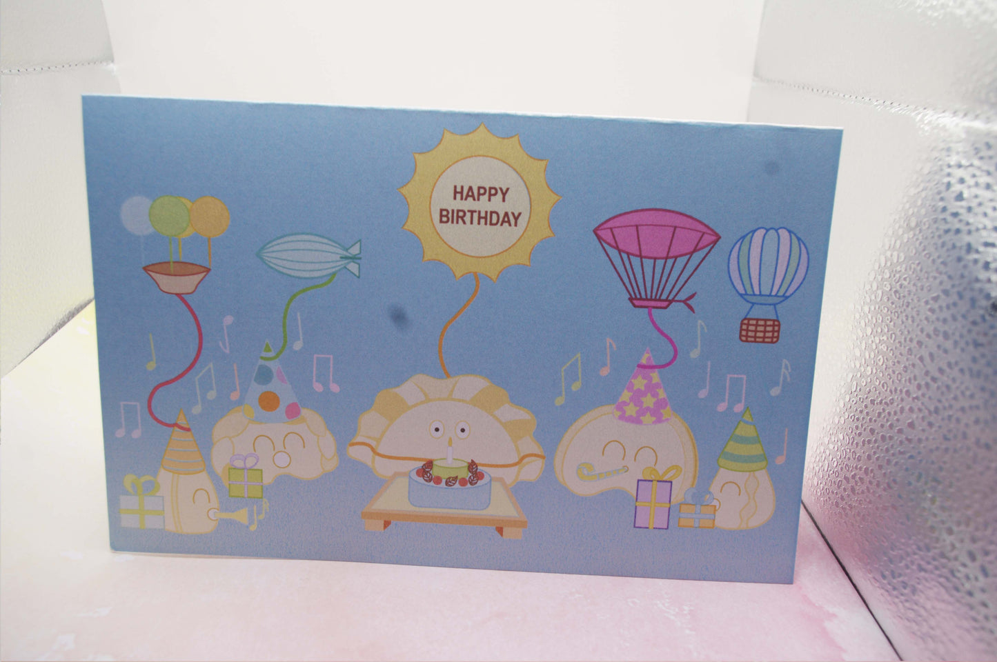 Perogi Birthday Card- Pink and Blue