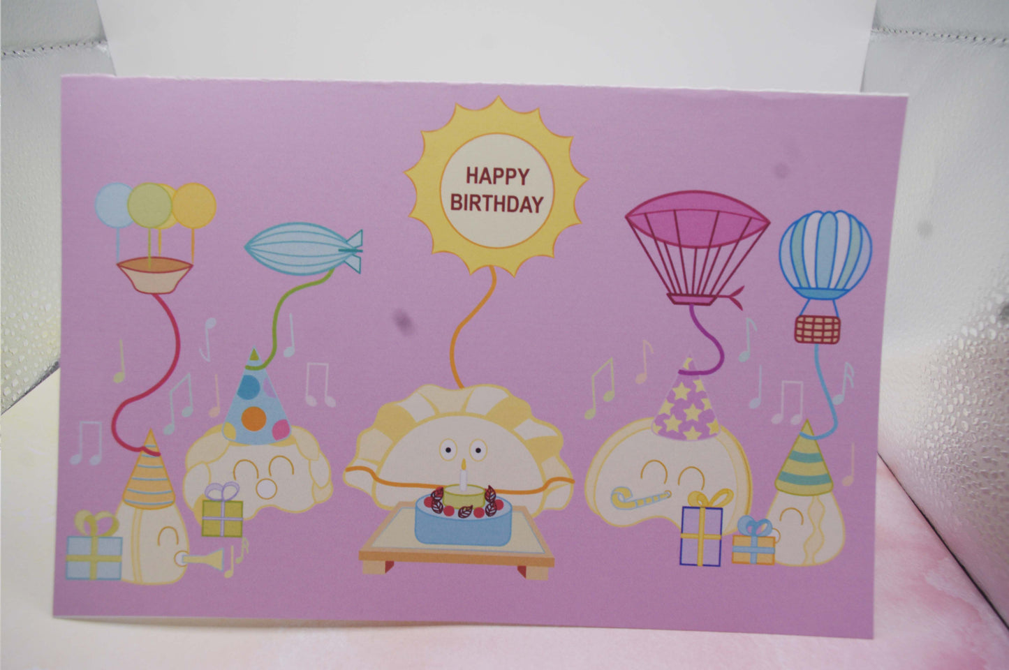 Perogi Birthday Card- Pink and Blue