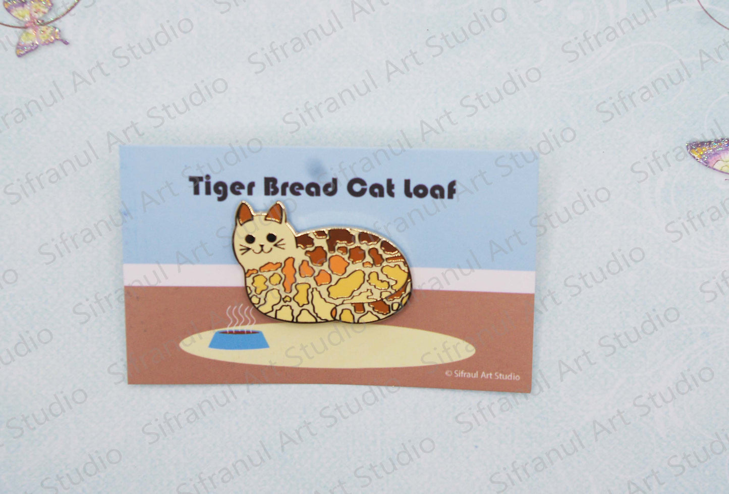 Tiger Bread Cat Loaf Enamel Pin