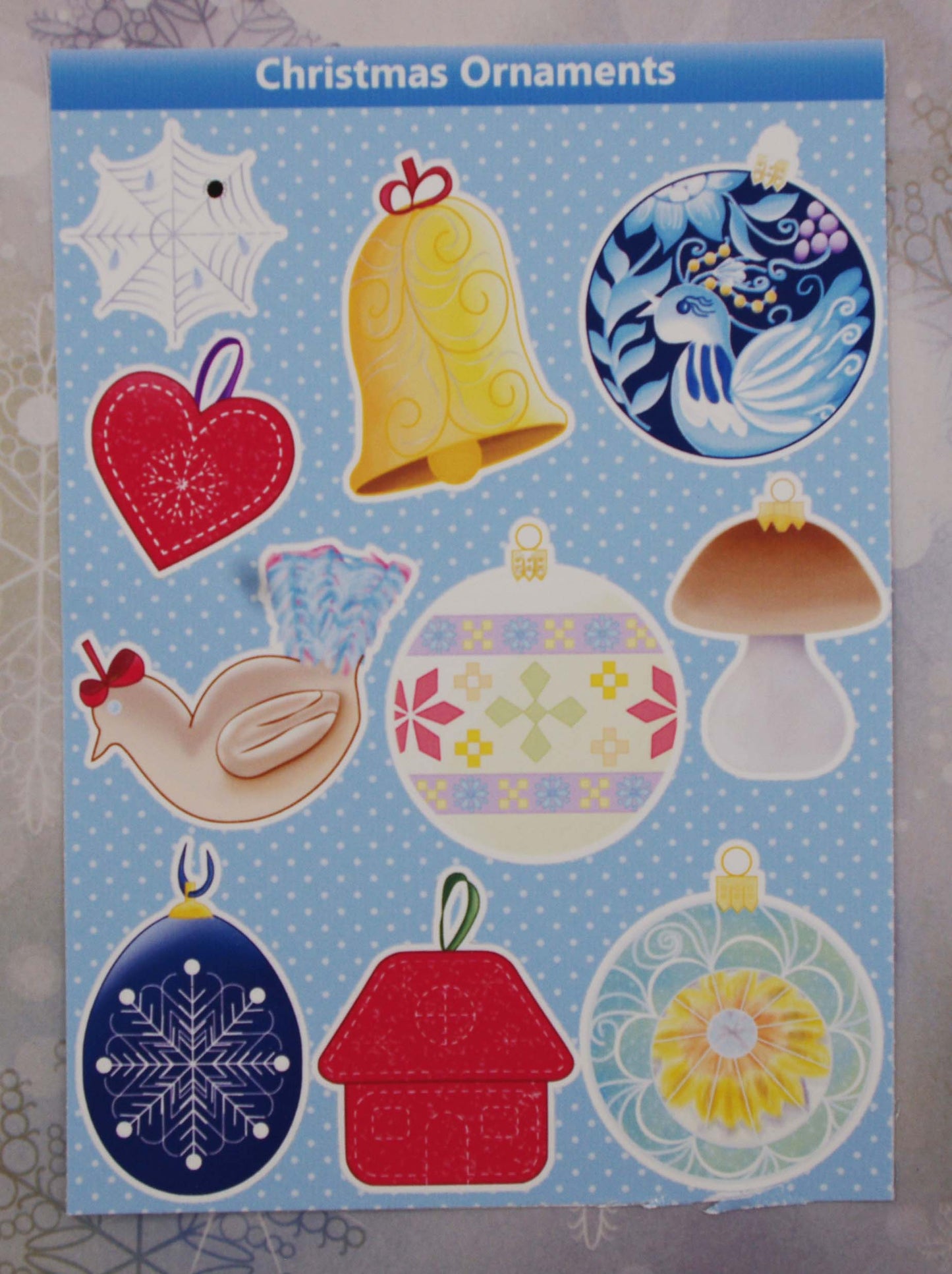 Christmas Ornaments Sticker Sheet