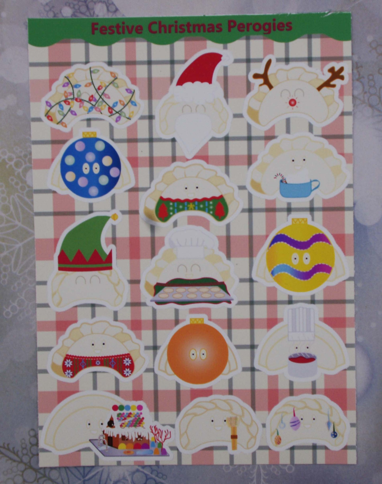 Festive Christmas Perogies Sticker Sheet