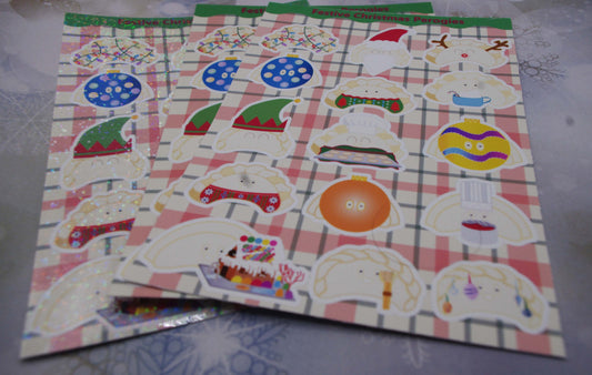 Festive Christmas Perogies Sticker Sheet