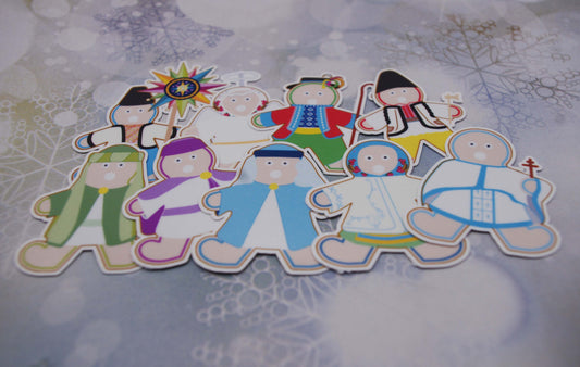Ukrainian Gingerbread Carolers Sticker Pack 1