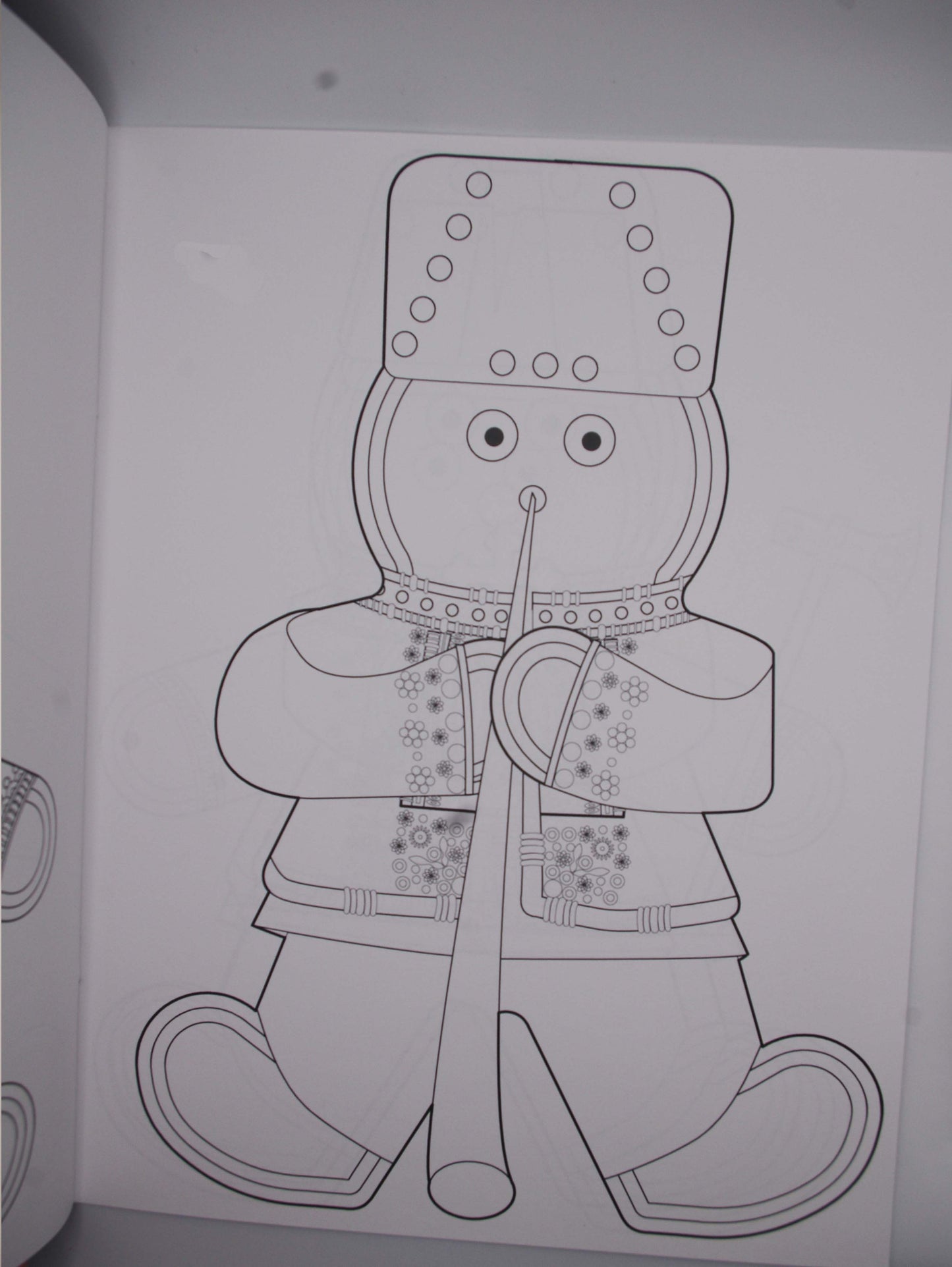 Ukrainian Gingerbread Caroler Colouring Book