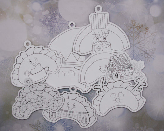 Festive Perogies Paper Ornaments