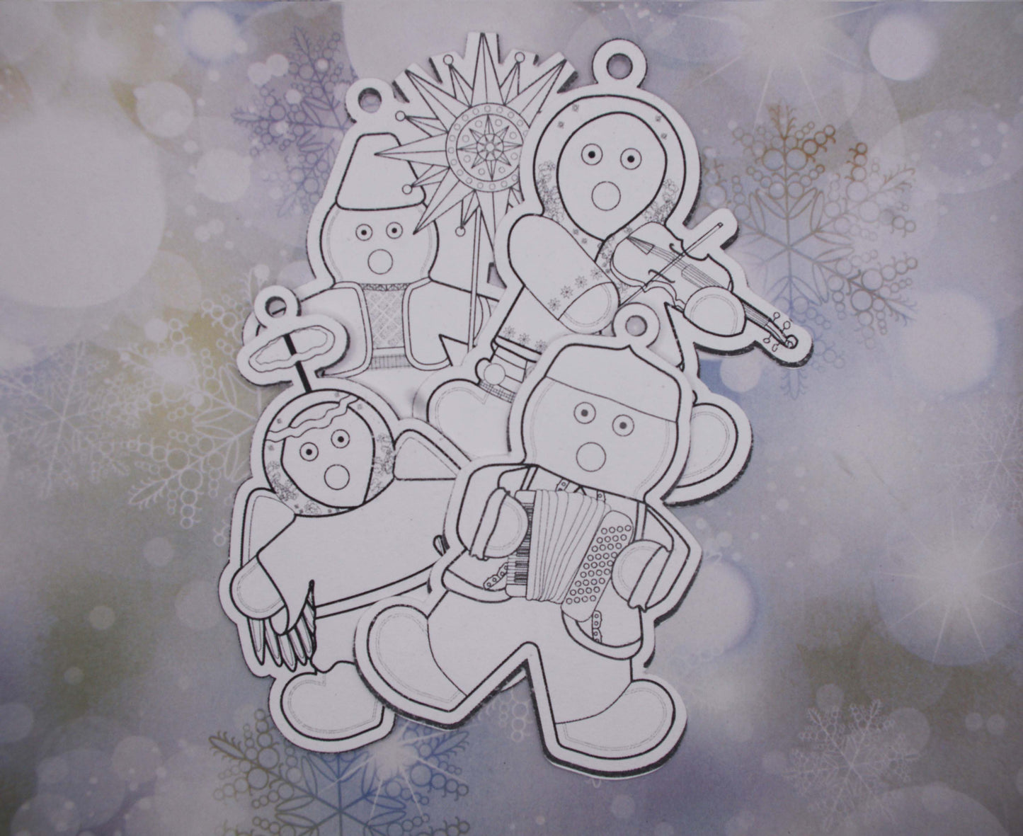 Ukrainian Gingerbread Carolers Paper Ornaments