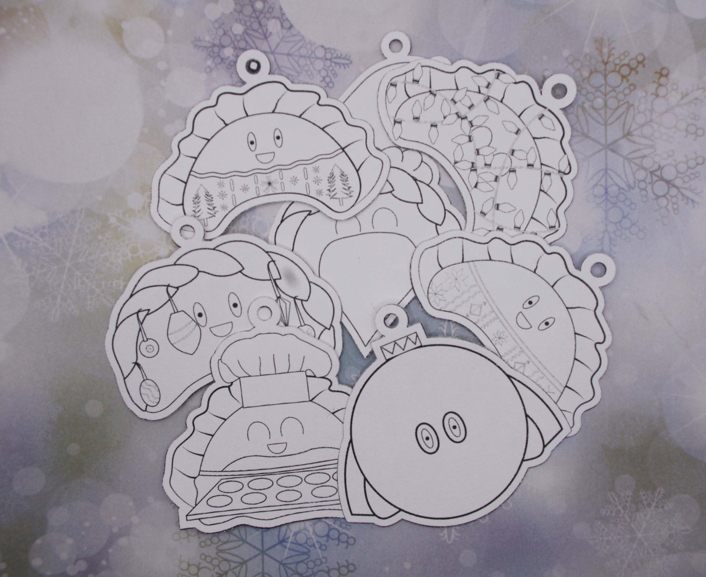 Festive Perogies Paper Ornaments