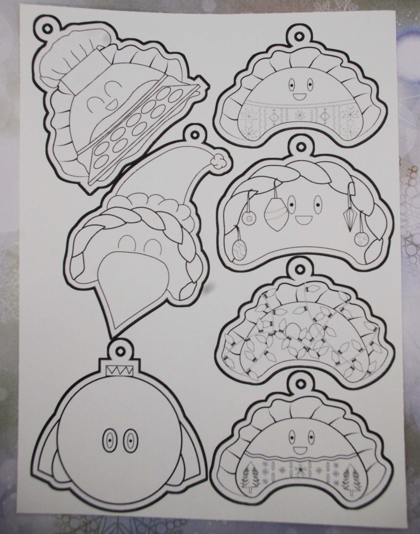 Festive Perogies Paper Ornaments