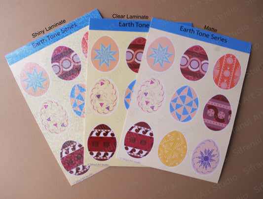 Earth Tone Series Pysanky Sticker Sheets