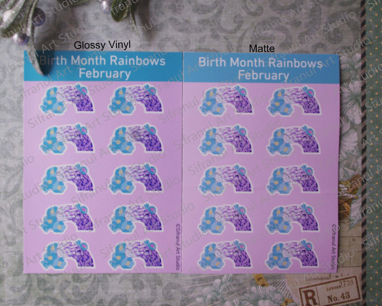 February Birthday Rainbow Stickers