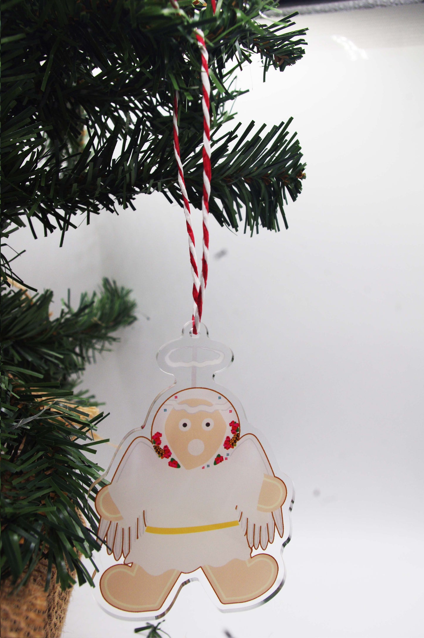 Ukrainian Gingerbread Caroler Acrylic Christmas Ornament