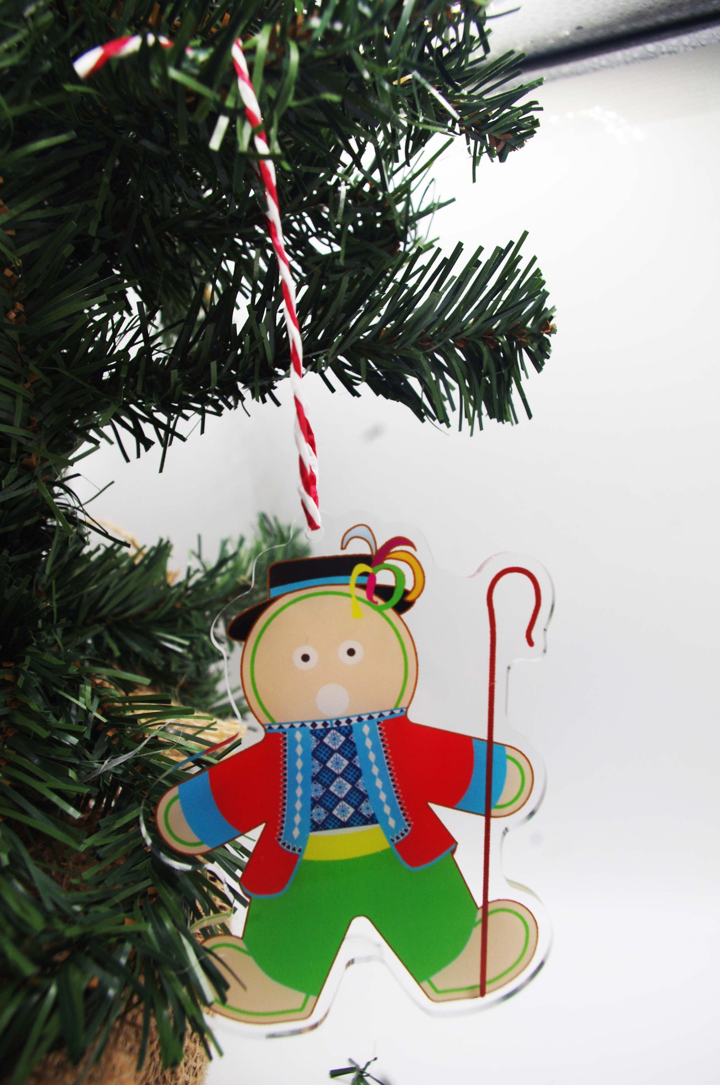 Ukrainian Gingerbread Caroler Acrylic Christmas Ornament