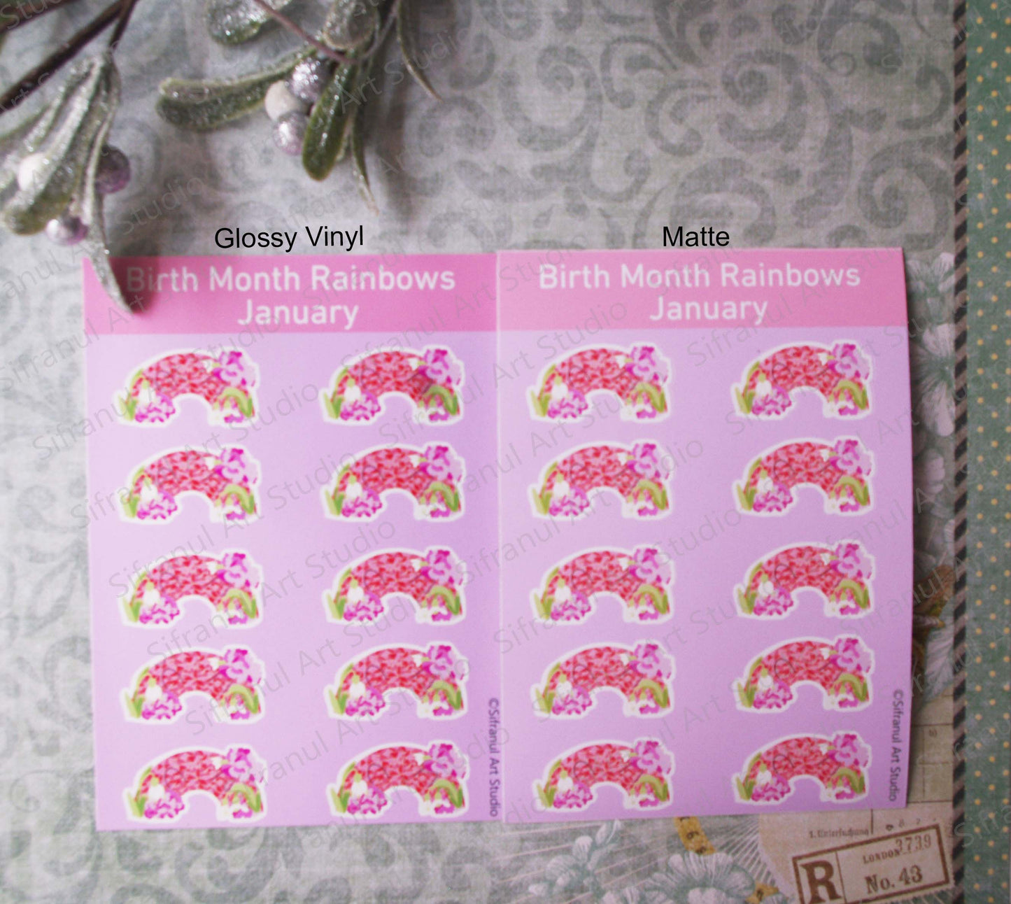 January Birthday Rainbow Stickers