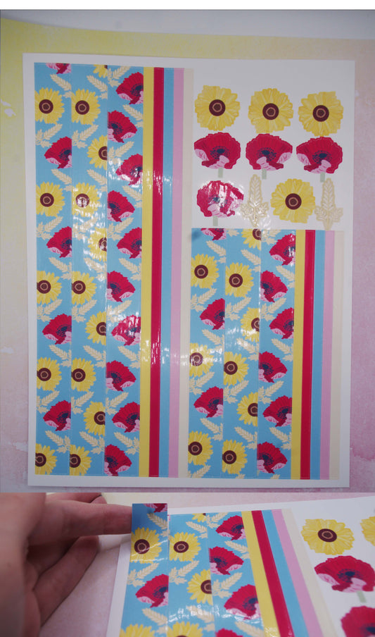 Bright Harvest Washi Strip Journal Sticker Sheet