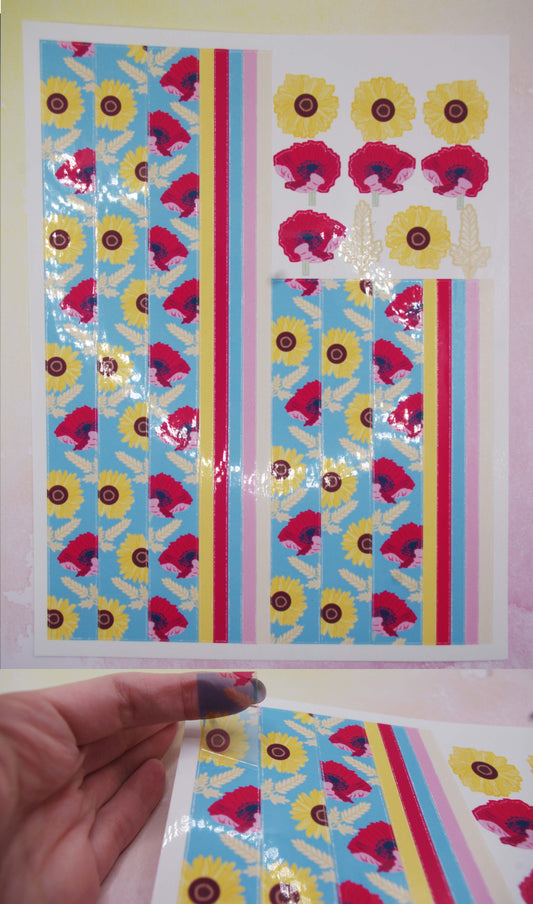 Bright Harvest Washi Strip Journal Sticker Sheet