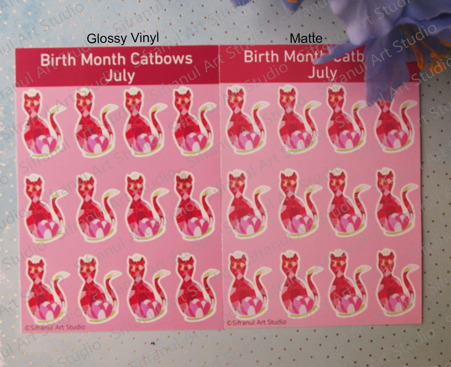 July Birthday Cat Stickers