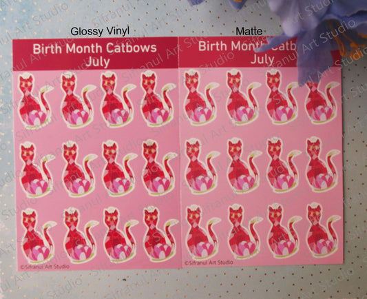 July Birthday Cat Stickers
