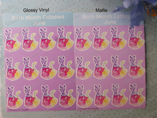 June Birthday Cat Stickers