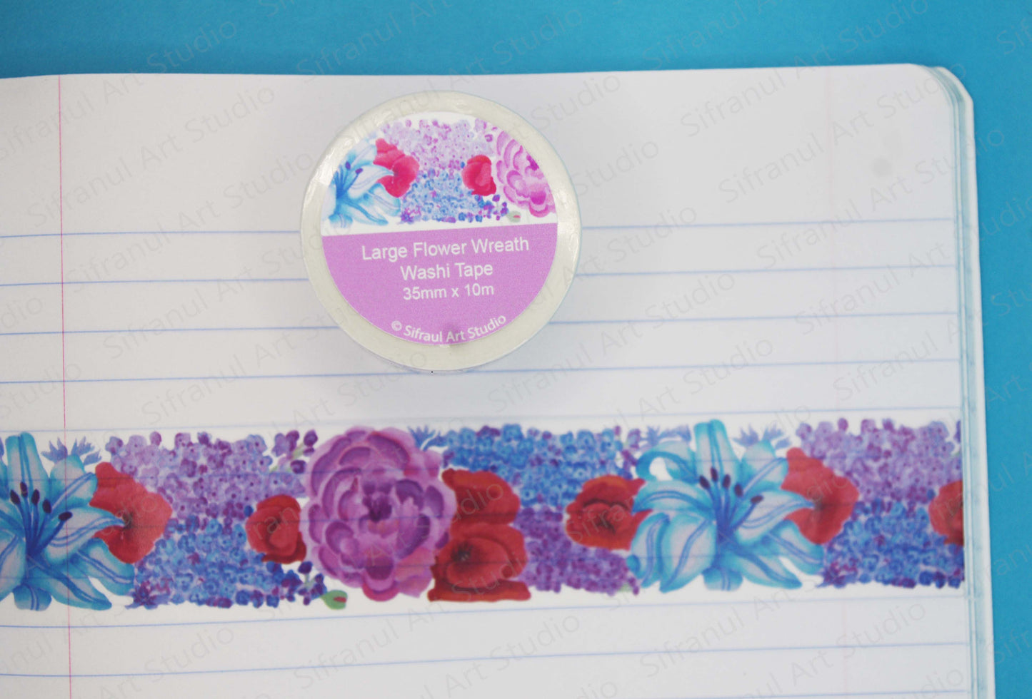 Large Flower Wreath Washi Tape