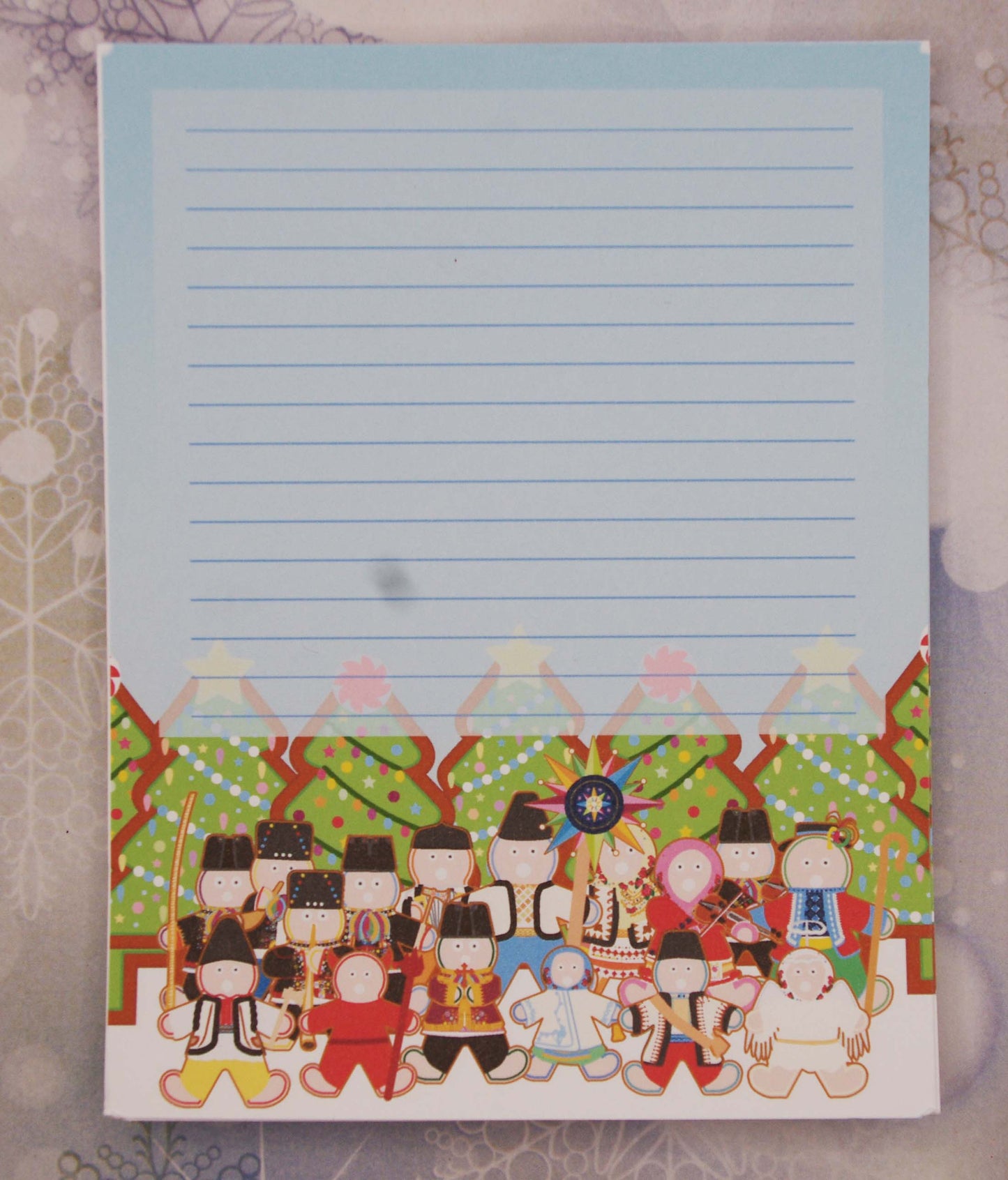 Ukrainian Gingerbread Caroler Lined Handmade Notepad