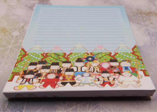 Ukrainian Gingerbread Caroler Lined Handmade Notepad