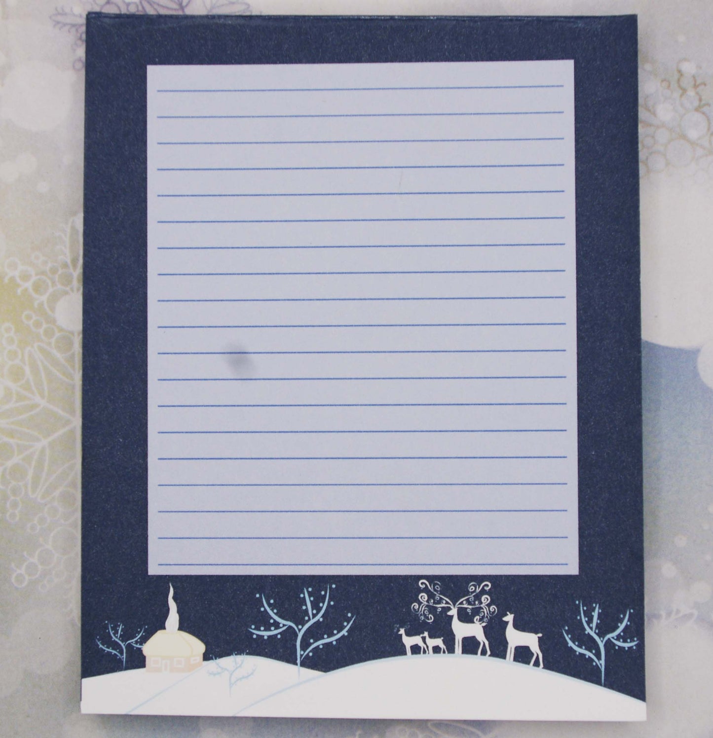 Deer in a Winter Landscape Lined Handmade Notepads