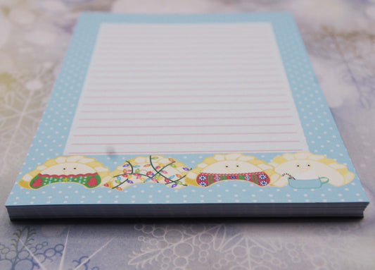 Festive Christmas Perogies Lined Handmade Notepad