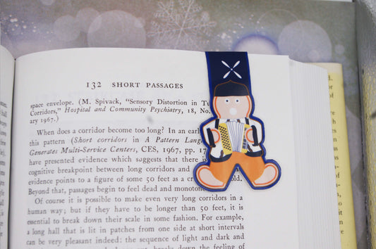 Ukrainian Gingerbread Caroler Magnetic Bookmarks