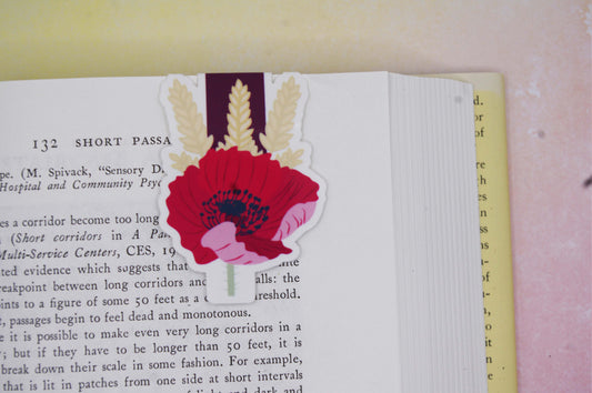 Wheat and Poppy Magnetic Bookmark